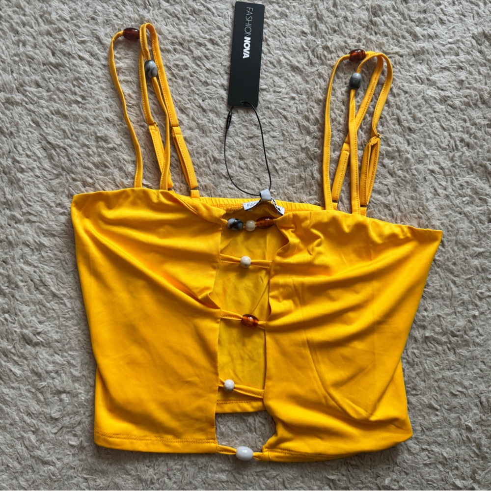 NWT fashion nova beaded crop top